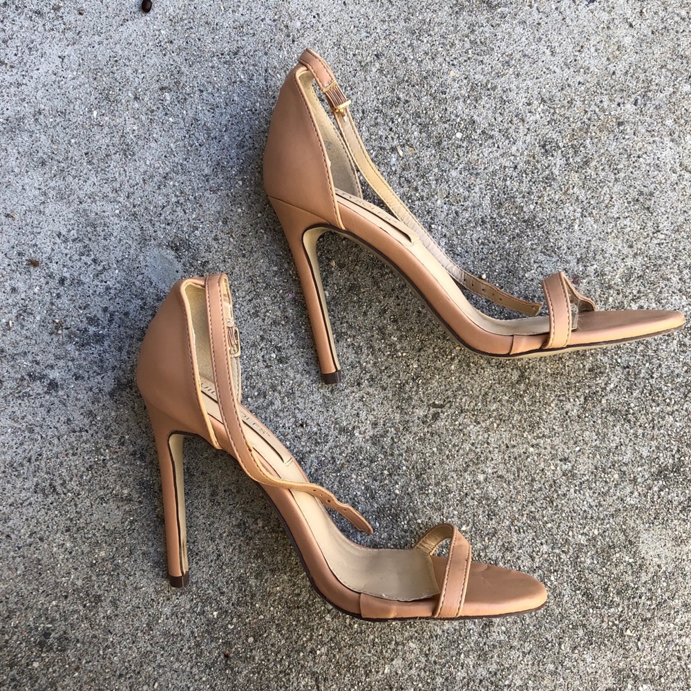 Patent Nude Strappy Heel